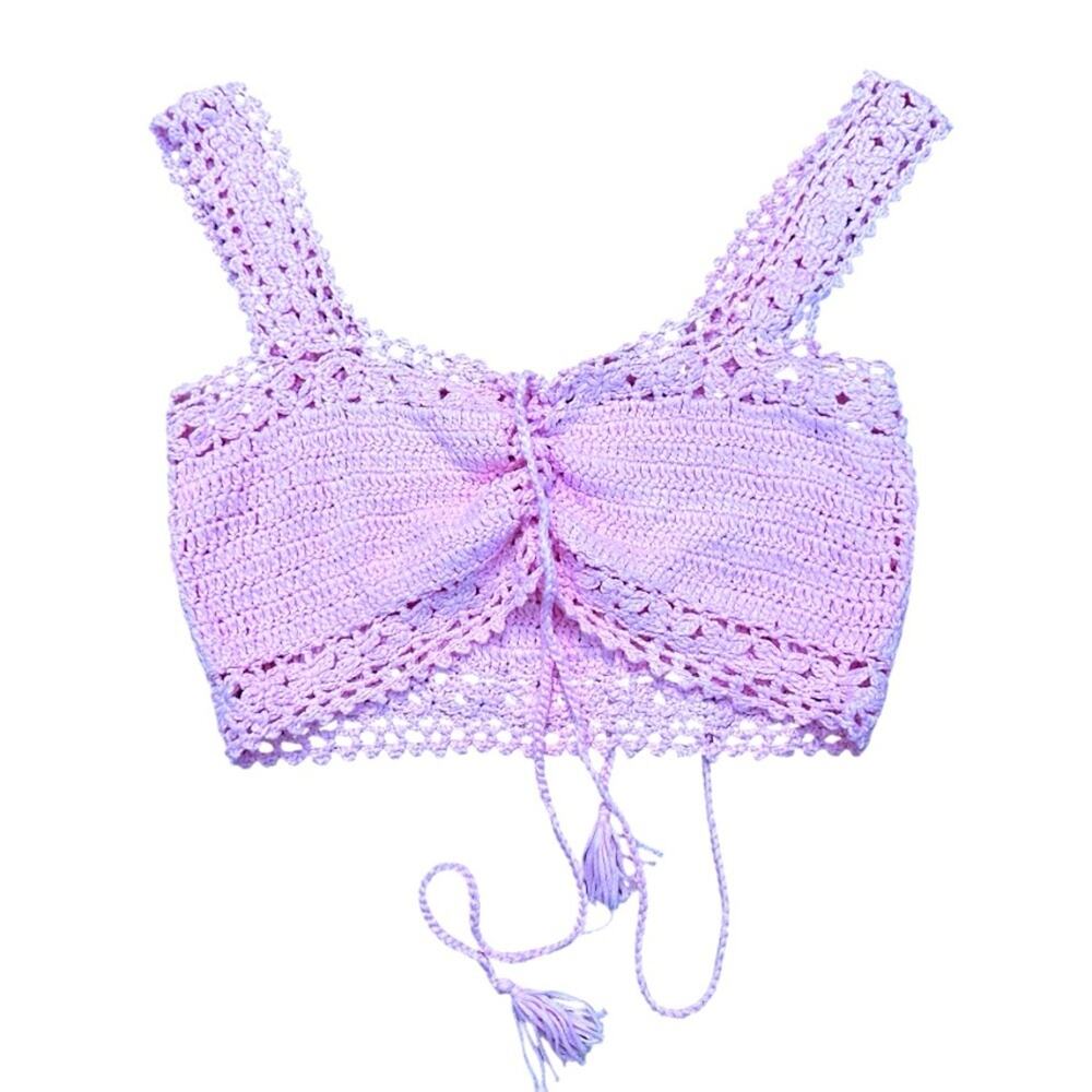 Pink Summer Crochet Crop Top